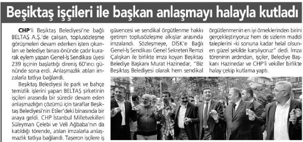 BEŞİKTAŞ İŞÇİLERİ İLE BAŞKAN ANLAŞMAYI HALAYLA KUTLADI