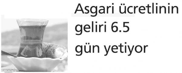 ASGARİ ÜCRETLİNİN GELİRİ 6.5 GÜN YETİYOR