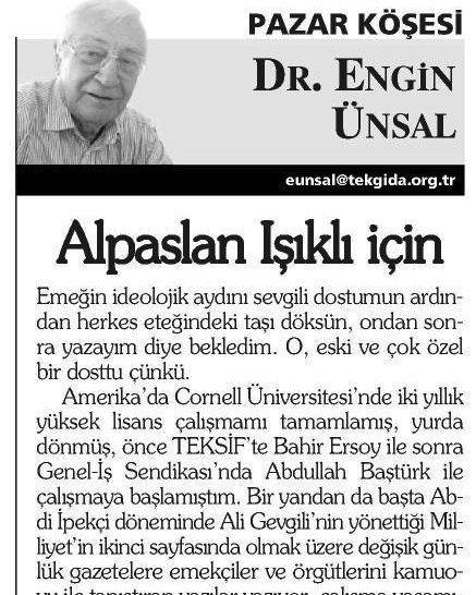 ALPASLAN IŞIKLI İÇİN