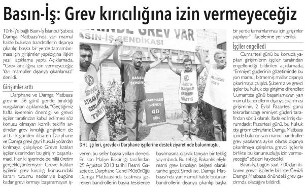 BASIN-İŞ GREV KIRICILIĞINA İZİN VERMEYECEĞİZ