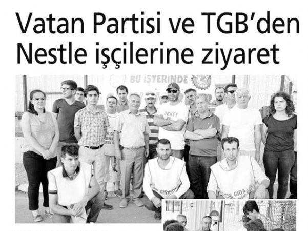 NESTLE İŞÇİSİNE VATAN DESTEĞİ