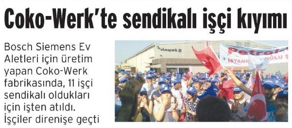 COKO-WERK’TE SENDİKALI İŞÇİ KIYIMI