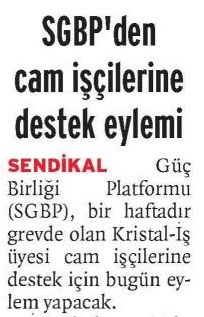 SGBP’DEN CAM İŞÇİLERİNE DESTEK