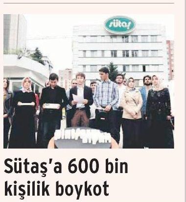 SÜTAŞ’A 600 BİN KİŞİLİK BOYKOT