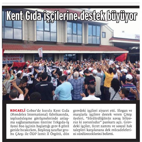 KENT GIDA İŞÇİLERİNE DESTEK BÜYÜYOR