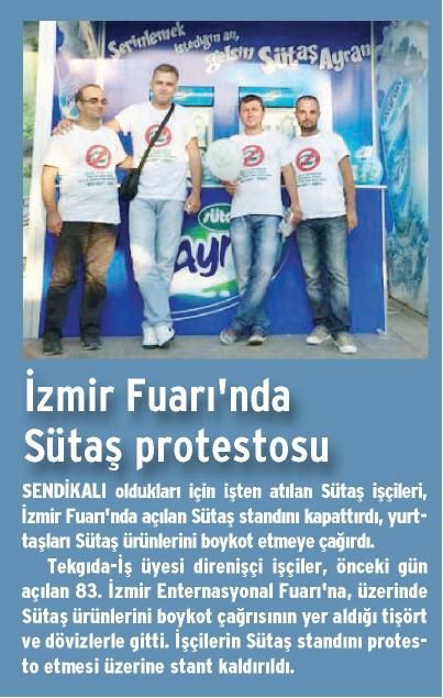 İZMİR FUARI’NDA SÜTAŞ PROTESTOSU