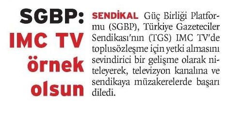 SGBP:IMC TV ÖRNEK OLSUN