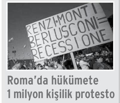 ROMA’DA HÜKÜMETE 1 MİLYON KİŞİLİK PROTESTO