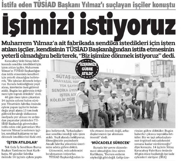 İŞİMİZİ İSTİYORUZ
