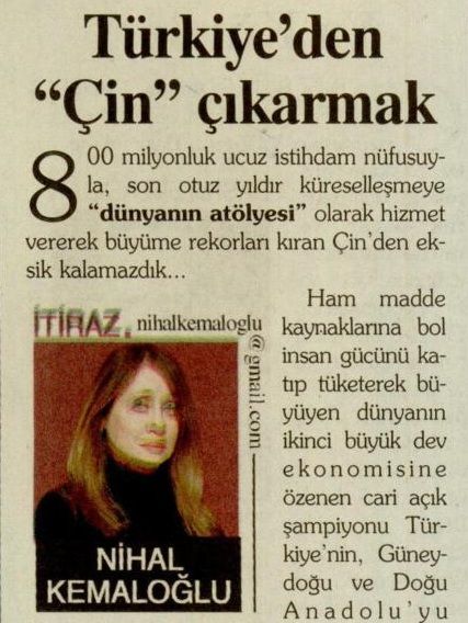 TÜRKİYE’DEN ÇİN ÇIKARMAK