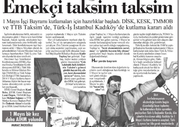 EMEKÇİ TAKSİM TAKSİM