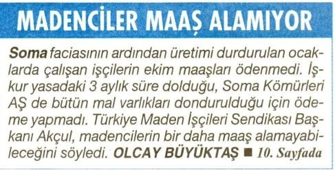 MADENCİLER MAAŞ ALMIYOR