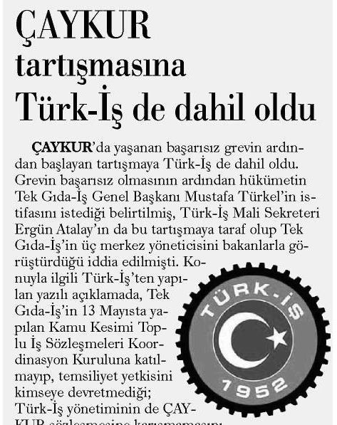 ÇAYKUR TARTIŞMASINA TÜRK-IŞ DE DAHİL OLDU