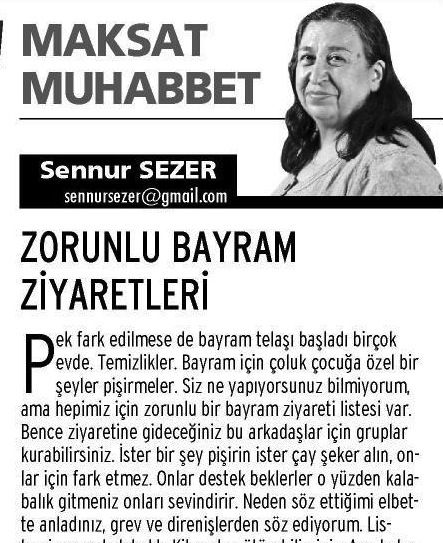 ZORUNLU BAYRAM ZİYARETLERİ