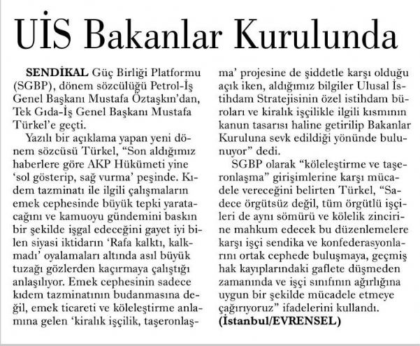 ULUSAL İSTİHDAM STRATEJİSİ BAKANLAR KURULU’NDA