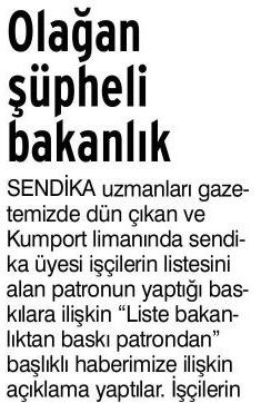 OLAĞAN ŞÜPHELİ BAKANLIK