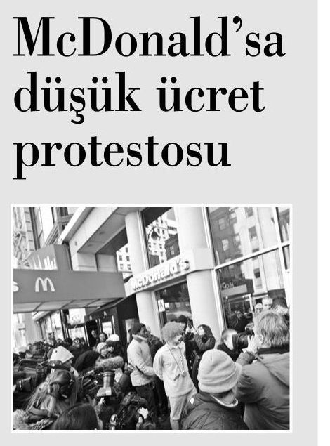 MCDONALD’SA DÜŞÜK ÜCRET PROTESTOSU