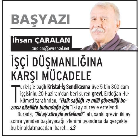 İŞÇİ DÜŞMANLIĞINA KARŞI MÜCADELE