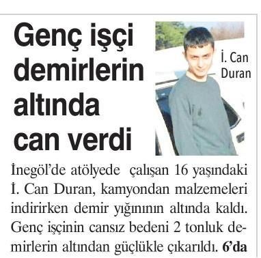 GENÇ İŞÇİ DEMİRLERİN ALTINDA CAN VERDİ