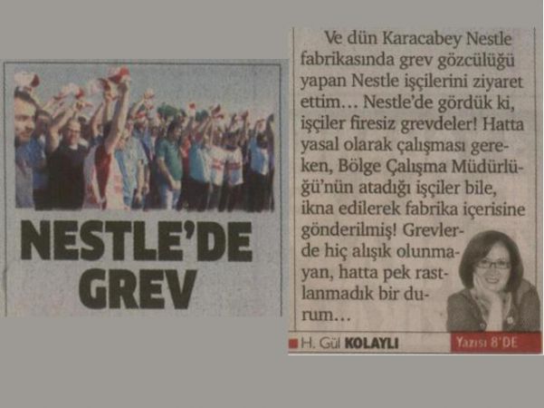 NESTLE’ DE YÜZDE 100 KATILIMLI GREV