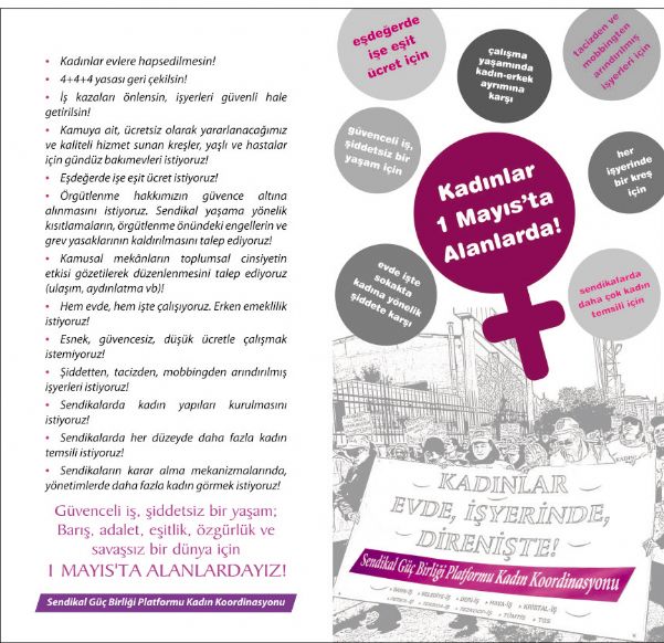 SGBP KADIN KOORDİNASYONU 1 MAYIS ÇAĞRISI YAPTI