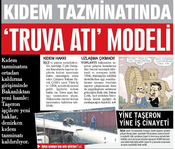 KIDEM TAZMİNATINDA TRUVA ATI MODELİ