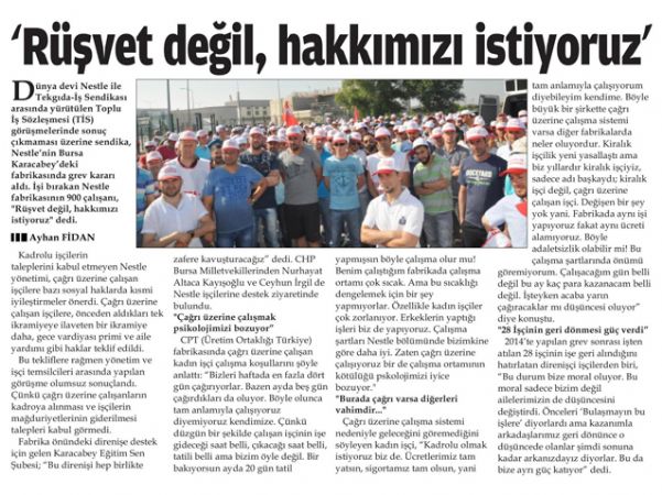 RÜŞVET DEĞİL HAKKIMIZI İSTİYORUZ