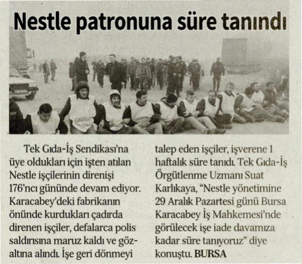 NESTLE PATRONUNA SÜRE TANINDI