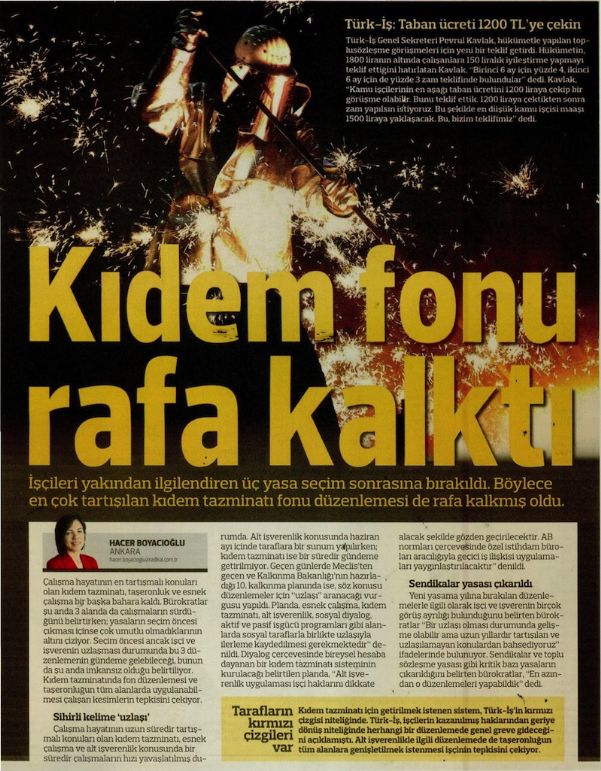 KIDEM FONU RAFA KALKTI
