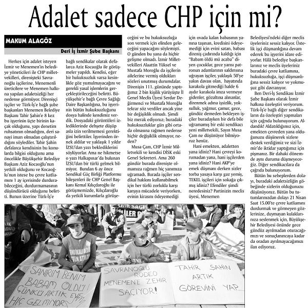 ADALET SADECE CHP İÇİN Mİ?