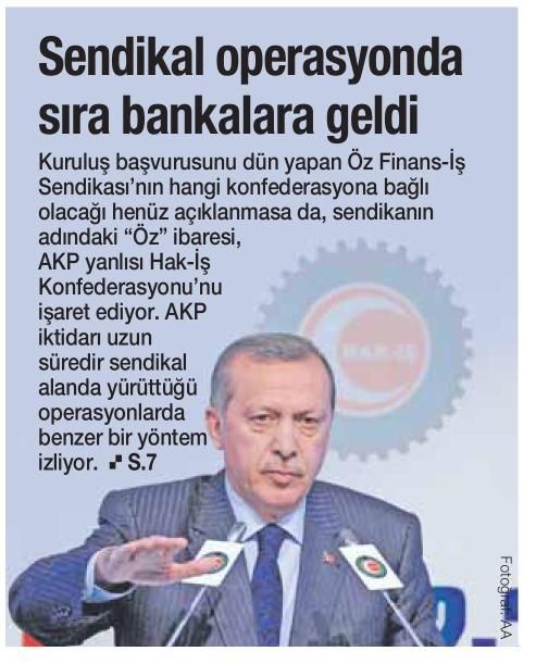 SENDİKAL OPERASYONDA SIRA BANKALARA GELDİ