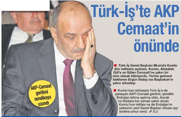 TÜRK-İŞ’TE AKP CEMAAT’İN ÖNÜNDE