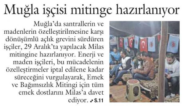 MUĞLA İŞÇİSİ MİTİNGE HAZIRLANIYOR