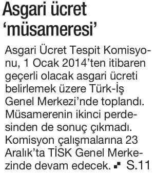 ASGARİ ÜCRET ‘MÜSAMERESİ’