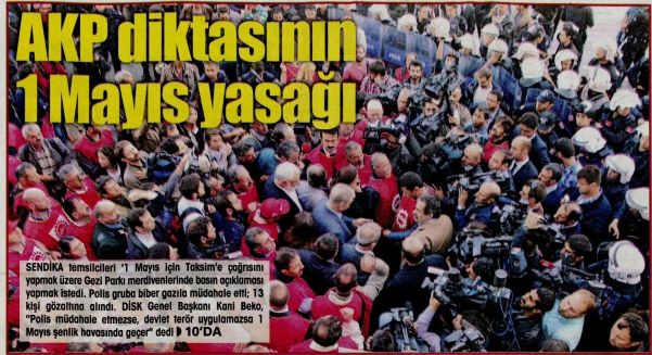 AKP DİKTASININ 1 MAYIS YASAĞI