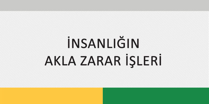 İNSANLIĞIN AKLA ZARAR İŞLERİ