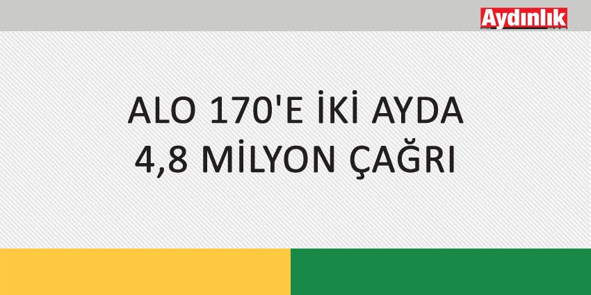ALO 170’E İKİ AYDA 4,8 MİLYON ÇAĞRI