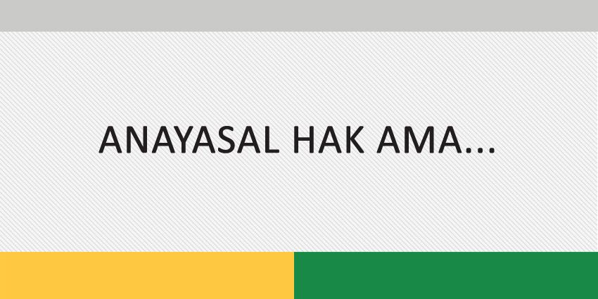 ANAYASAL HAK AMA…