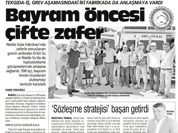 BAYRAM ÖNCESİ ÇİFTE ZAFER