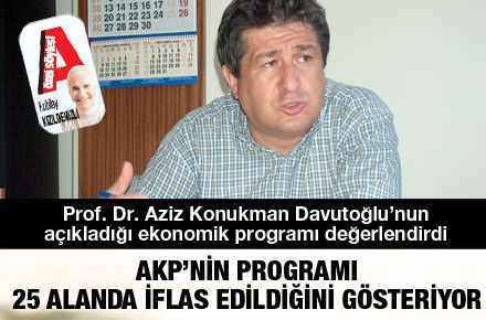 AKP’NİN PROGRAMI 25 ALANDA İFLAS EDİLDİĞİNİ GÖSTERİYOR