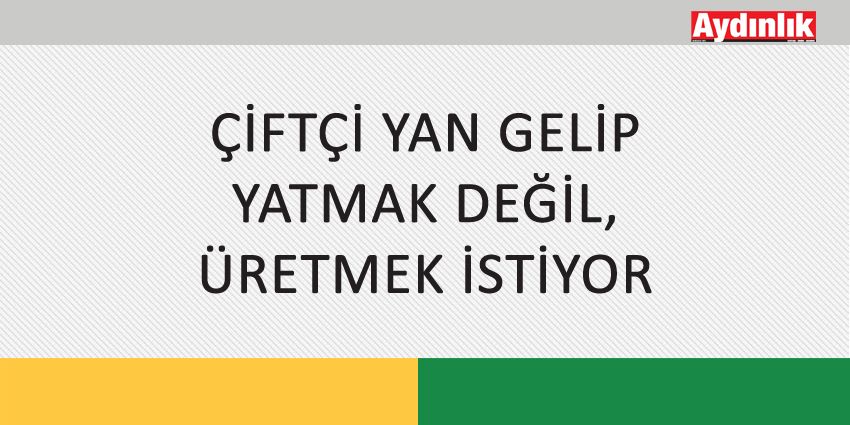 ÇİFTÇİ YAN GELİP YATMAK DEĞİL, ÜRETMEK İSTİYOR