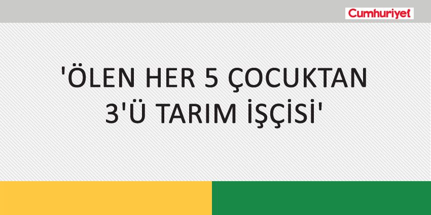 ´ÖLEN HER 5 ÇOCUKTAN 3´Ü TARIM İŞÇİSİ´