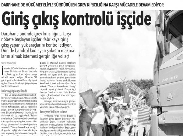 GİRİŞ ÇIKIŞ KONTROLÜ İŞÇİDE