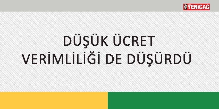 DÜŞÜK ÜCRET VERİMLİLİĞİ DE DÜŞÜRDÜ