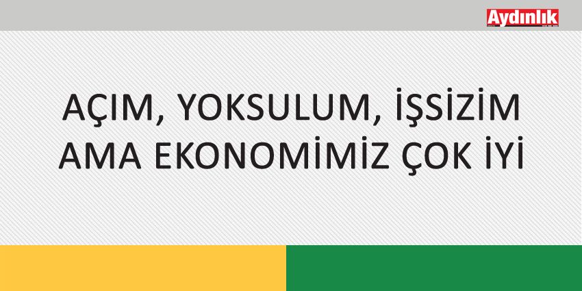 AÇIM, YOKSULUM, İŞSİZİM AMA EKONOMİMİZ ÇOK İYİ