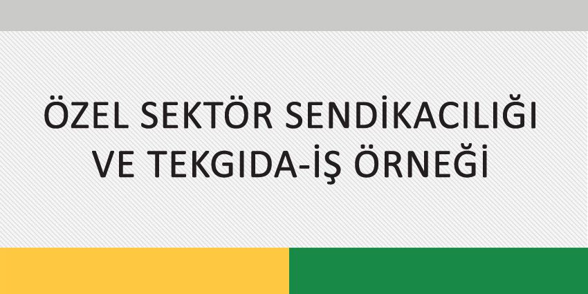 ÖZEL SEKTÖR SENDİKACILIĞI VE TEKGIDA-İŞ ÖRNEĞİ