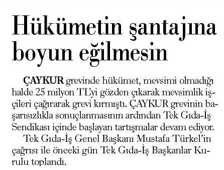 HÜKÜMETİN ŞANTAJINA BOYUN EĞİLMESİN