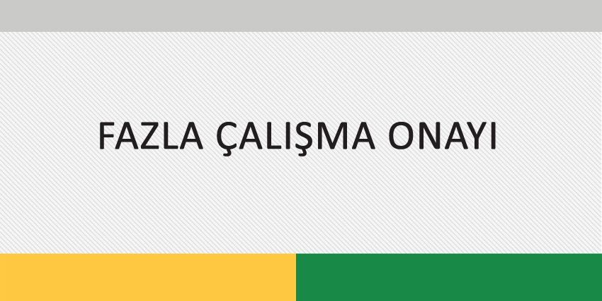 FAZLA ÇALIŞMA ONAYI