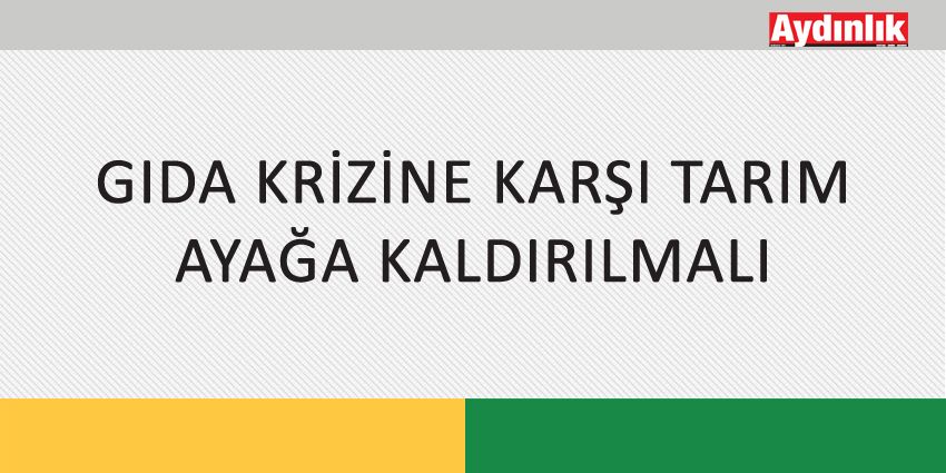 GIDA KRİZİNE KARŞI TARIM AYAĞA KALDIRILMALI