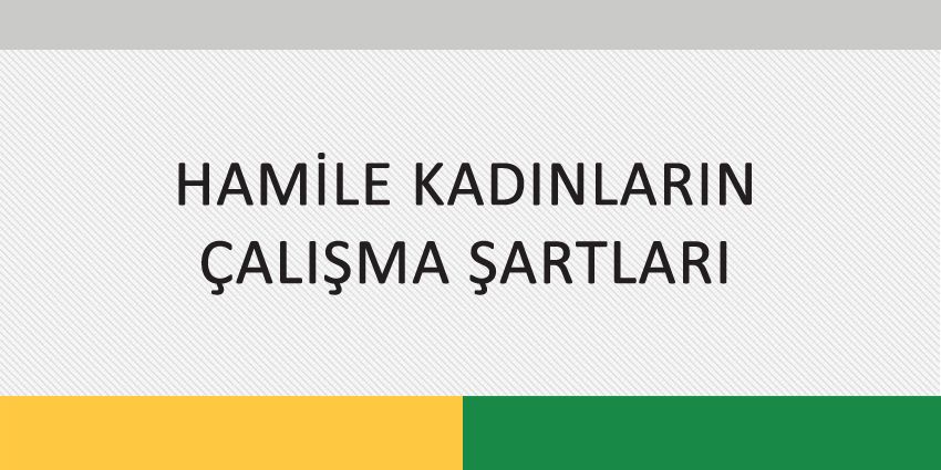 HAMİLE KADINLARIN ÇALIŞMA ŞARTLARI